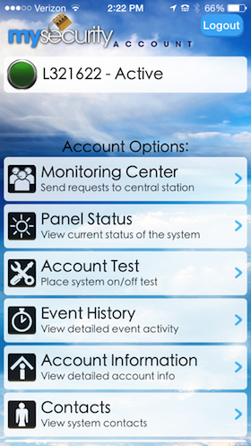 My Security Account Screenshot