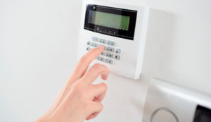 Person Setting a Burglar Alarm